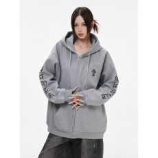 批发刺绣【华夫格复合】连帽洋气<b class='q'>薄</b>款复古女<b class='q'>开衫</b>减龄春秋百搭