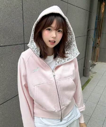 얇은 스타일 백금 지퍼 순수한 Mianhua 면 복합 후드티 여성