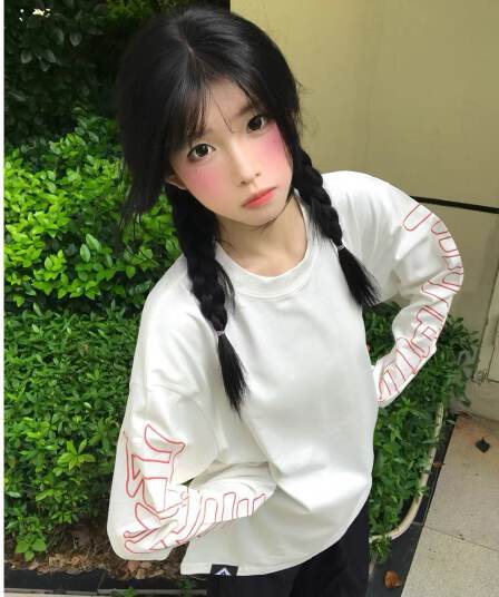 자수 네리 가게 천 순면 220 그램 긴팔 티셔츠 여성
