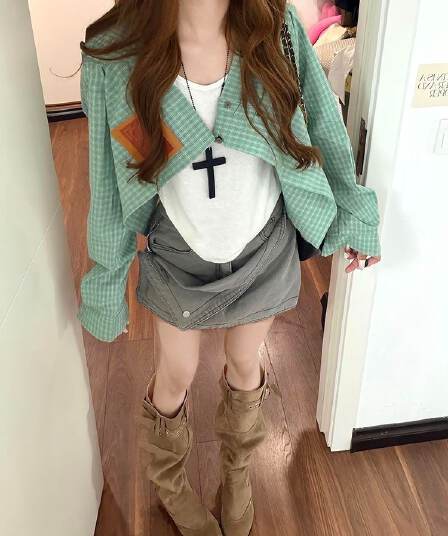 원본 원단 긴팔 여성 셔츠