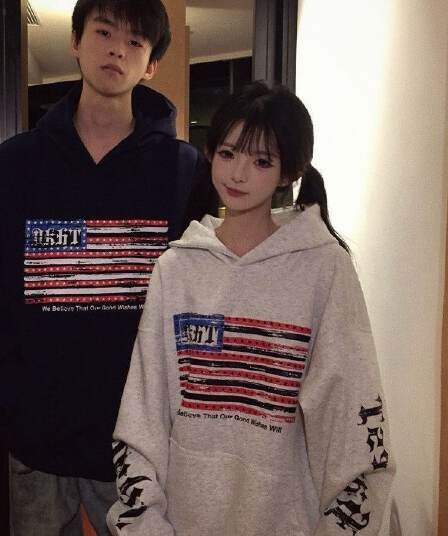 얇은 스타일 이후 패키지 칼라 순수한 Mianhua 면 복합 후드티 여성