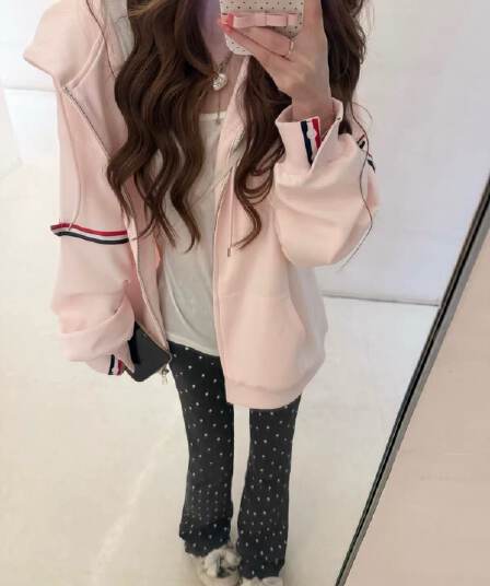 얇은 스타일 인사이드 펌프 이후 패키지 칼라 순수한 Mianhua 면 복합 후드티 여성