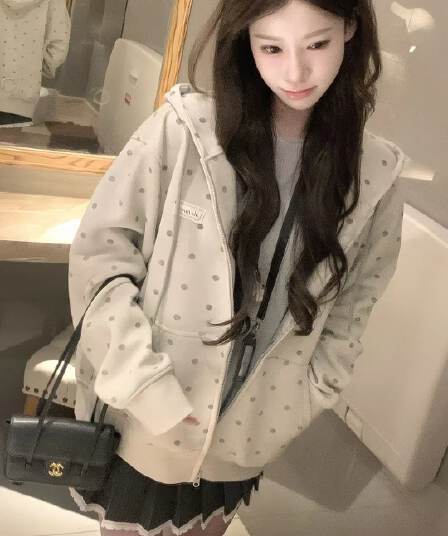 얇은 스타일 인사이드 펌프 이후 패키지 칼라 순수한 Mianhua 면 복합 596 후드티 여성