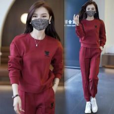 批发休闲运动套装女春秋季2026新款时尚洋气减龄<b class='q'>大码</b>卫衣跑步服两件套