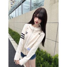 批发高质量400克 刺绣 后包领【二根纱绵羊绒】卫衣女
