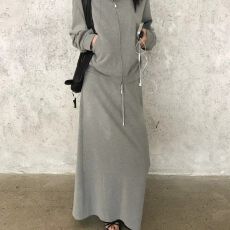 批发高级感立领卫衣套装女春秋冬新款休闲<b class='q'>运动</b>高腰<b class='q'>显瘦</b>半身长裙两件套