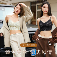 批发法式性感蕾丝<b class='q'>文胸</b>无钢圈透气小胸聚拢少女小吊带内衣女时尚显年轻