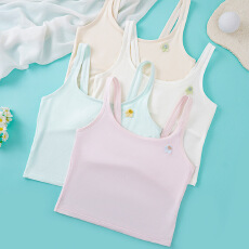 批发一阶段 女童内衣发育初期小内衣双层薄棉垫小学生小中大童长背心