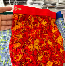 批发本命年男士内裤大红色平角透气棉四角短裤