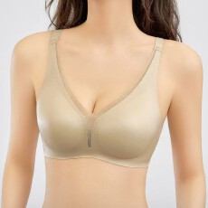 批发蕾丝深V无痕内衣女大胸显小软支撑侧收提拉上托舒适裸感女士内衣