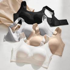 批发0.5<b class='q'>超薄</b>一体猫爪大无痕内衣女聚拢上托软胶骨侧收副乳大码<b class='q'>文胸</b>