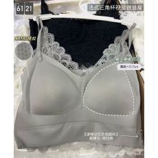 批发镂空法式超薄蕾丝V领细带内衣小胸聚拢无钢圈舒适美背吊带背心女