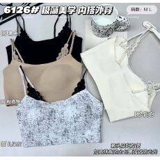批发纯欲细闪蕾丝边细肩带抹胸内衣女时尚内搭小吊带聚拢无痕<b class='q'>文胸</b>外穿