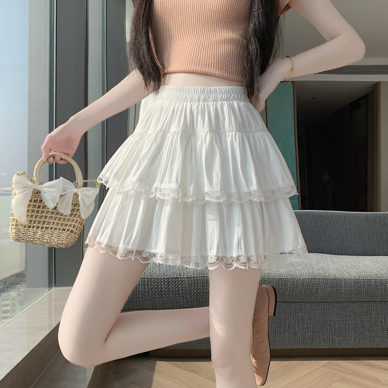 실사 지방 mm 발레 바람 레이스 레이스 패치워크 층 케이크 드레스 달콤함 연령 감소 하이웨이스트 한 마디 미니 스커트