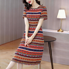 批发贵妇人褶皱<b class='q'>连衣裙</b>2026夏季新款高端气质名媛大码<b class='q'>百褶</b>裙妈妈装裙子