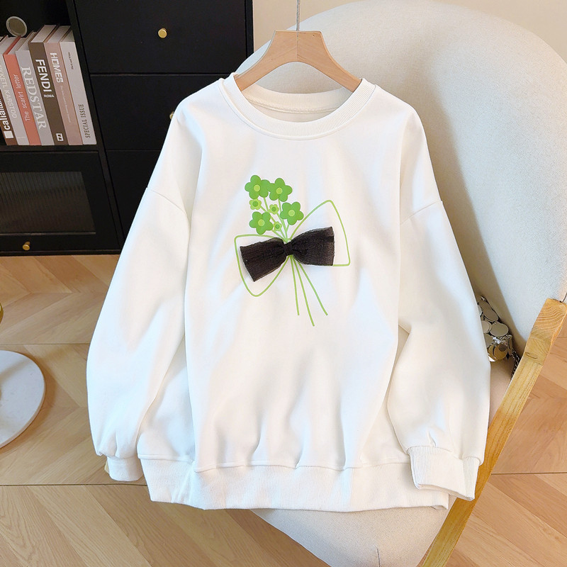 MY15985# 长袖圆领卫衣女冬季加厚新款设计感小众打底衫减龄上衣女裝貨源服裝批發