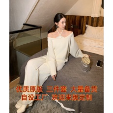批发阿琳ALIN 航海日志 慵懒针织套装女<b class='q'>春</b>2026新款针织衫温柔风三件套