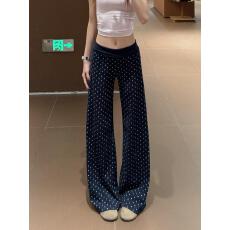 批发波点直筒<b class='q'>裤</b>女2026新款高腰显瘦