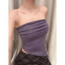 批发实拍实价 吊带背心女夏内搭美背文胸一体带胸垫斜肩无袖辣妹上衣