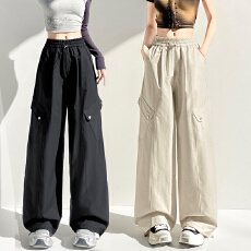 批发工装裤女春夏新款<b class='q'>户外</b>运动登山裤酷飒风休闲长裤高腰束脚阔腿裤子