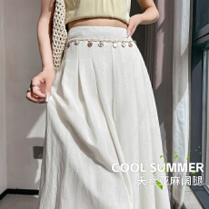 批发冰丝亚麻休闲裤<b class='q'>女</b>2026夏季薄款宽松阔腿裤时尚<b class='q'>设计</b>感冰丝山本裤裙