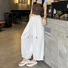 批发冰丝九分灯笼裤女夏季薄款束脚宽松弯刀<b class='q'>哈伦裤</b>速干防晒阔腿花苞裤