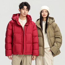 批发冬季羽绒服男女情侣款面包服加厚保暖连帽#90%白鸭绒高品质外套