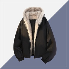 批发冬季新款青少年连帽加棉男保暖加厚潮牌<b class='q'>时尚</b>宽松毛领派克服外套男