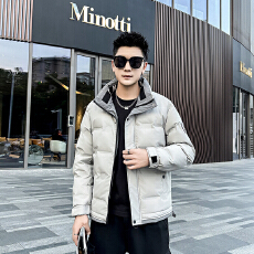 批发新国标防水羽绒服男连帽外套高品质爆款百搭休闲羽绒服上衣夹克男