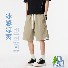 批发美式<b class='q'>潮</b>牌复古工装短裤男夏季新款宽松直筒拼接设计感休闲五分裤子