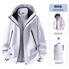 批发秋冬新搭配马甲内胆两件套登山品质男女三防加厚保暖冲锋衣<b class='q'>情侣</b><b class='q'>服</b>