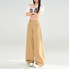 批发实拍新品卡其风格｜时尚模范生｜卡其色休闲<b class='q'>牛仔裤</b>女 常规&加长