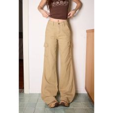 批发实拍美式复古低腰喇叭裤修身显瘦弹力工装裤垂感百搭春<b class='q'>夏</b>牛仔裤女