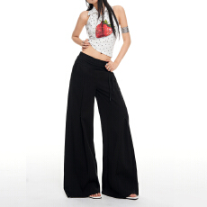 批发实拍26th ootd!春季新款低腰抽绳设计感拉链宽松百搭垂感休闲裤