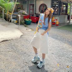 批发实拍美式复古高腰宽松<b class='q'>阔腿裤</b>七分裤白色百搭垂感直筒牛仔裤女