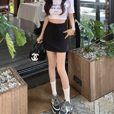 批发实拍甜辣风｜抽绳运动｜<b class='q'>百搭</b>包臀短裙女