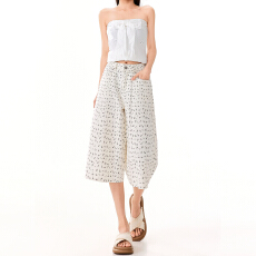 批发实拍2026春夏新款碎花阔腿裤<b class='q'>牛仔裤</b>高腰美式复古显瘦七分裤