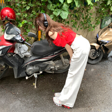 批发实拍台味青春感｜少女生长雨季｜百搭白色工装裤 加长&常规