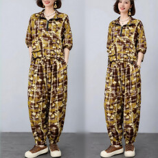 批发轻奢设计短袖<b class='q'>套装</b>女2026夏季新款时尚洋气减龄<b class='q'>哈伦裤</b>两件套