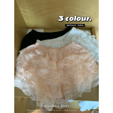 批发实价实拍纯欲白色蕾丝蛋糕裙安全裤防走光保险裤可外穿jk打底短裤