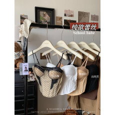 批发实价实拍蕾丝波点鱼骨胸衣吊带背心女带胸垫收腰显瘦性感美背上衣