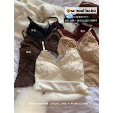 批发实价实拍咖色<b class='q'>蕾丝</b>吊带背心秋冬<b class='q'>文胸</b>一体内搭带胸垫短款打底上衣