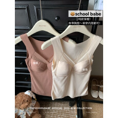 批发实价实拍保暖背心女带胸垫一体免穿文胸吊带秋<b class='q'>冬</b>德绒裹胸贴身内搭