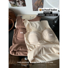 批发实价<b class='q'>实拍</b>保暖背心女带胸垫一体免穿文胸吊带秋冬德绒裹胸贴身内搭