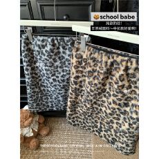 批发实价实拍设计感豹纹羊羔毛高腰<b class='q'>半身裙</b><b class='q'>女</b>装秋冬修身显瘦直筒裙中裙