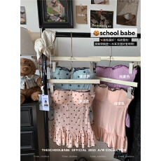 批发实价实拍纯欲风带胸垫荷叶边波点抹胸<b class='q'>背心</b>女秋冬修身显瘦百搭上衣