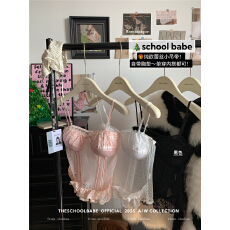 批发实价实拍甜辣妹蕾丝吊带背心女纯欲性感透视重工鱼骨内搭上衣外穿