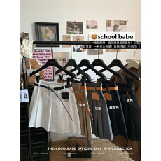 批发实价实拍学院风百褶半身裙女早春高腰防走光a字裙短裙包臀裙子