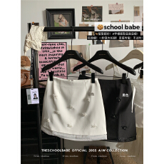 批发实价实拍韩版减龄立体花朵半身<b class='q'>短裙</b>女2新款高腰显瘦防走光A字裙