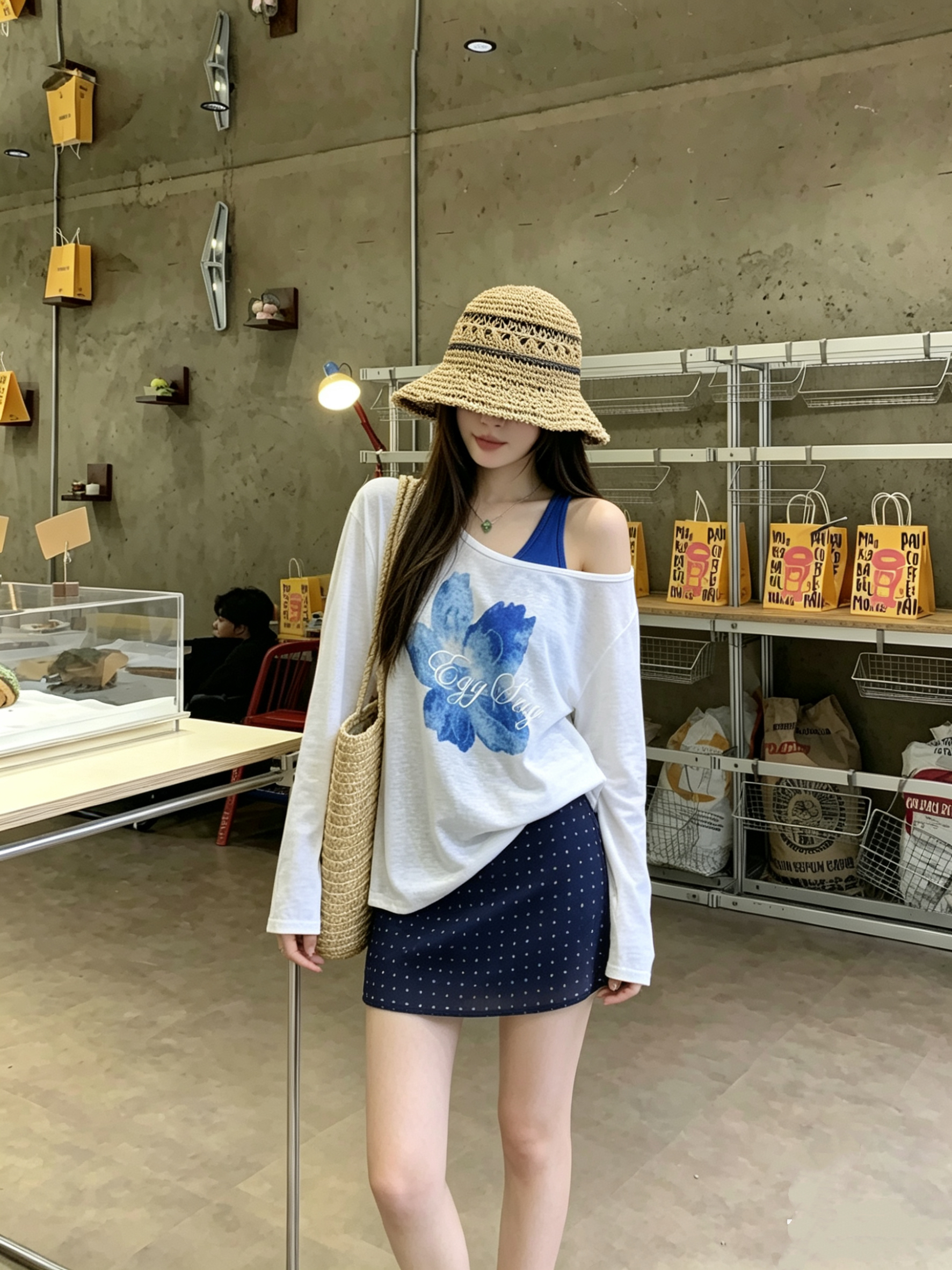 정가 실사 긴팔 자외선 차단 블라우스 여성 여름 투피스 조끼 한 부서 꽃 주간 실크 Tulle 비스듬한 어깨 의류
